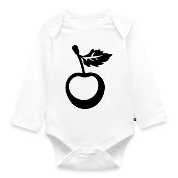 Kirsche - Baby Bio-Langarm-Body - Weiß - Vorne