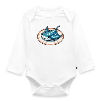 Manta Platte - Baby Bio-Langarm-Body - Weiß - Vorne