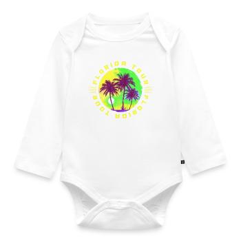 Florida Tour Palmen Urlaub - Baby Bio-Langarm-Body - Weiß - Vorne