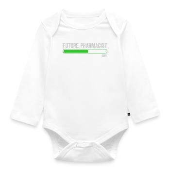 future vintage retro pharmacist pharmacy tech - Body Bébé bio manches longues - blanc - Devant