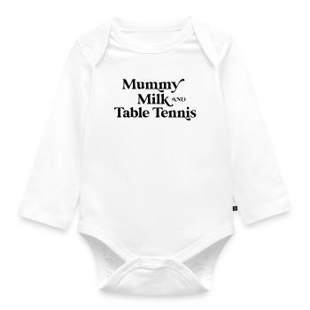 Tennis de table Chemise Bébé Combishort - Body Bébé bio manches longues - blanc - Devant
