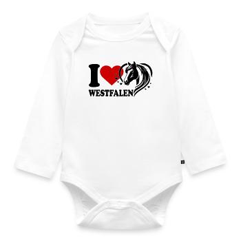 I love Horse Westphalia - Organic Longsleeve Baby Bodysuit - white - Front
