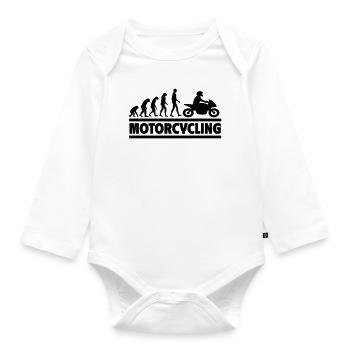 Motorcycling Evolution Perfect Gift Biker - Body Bébé bio manches longues - blanc - Devant