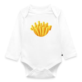Dabbing Pommes Eine Tüte Pommes frites Verkleidung - Baby Bio-Langarm-Body - Weiß - Vorne