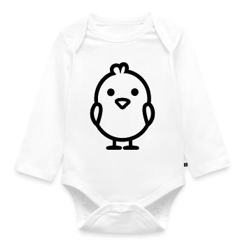 chick - Organic Longsleeve Baby Bodysuit - white - Front