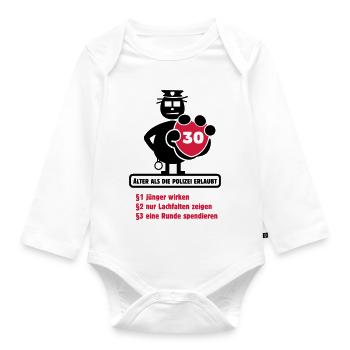 30. Geburtstag Shirt "Älter als die ... erlaubt" - Baby Bio-Langarm-Body - Weiß - Vorne