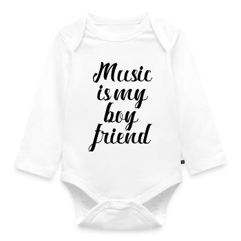 La musique est mon ami - Body Bébé bio manches longues - blanc - Devant