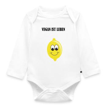 zitrone - Baby Bio-Langarm-Body - Weiß - Vorne