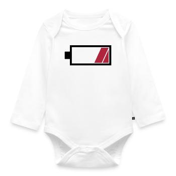 Battery empty - Organic Longsleeve Baby Bodysuit - white - Front