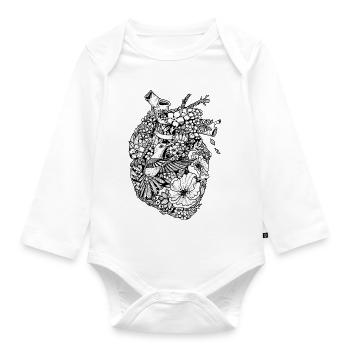 coeur colibri - Body Bébé bio manches longues - blanc - Devant