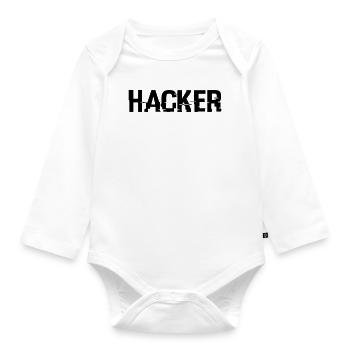 Hacker - Baby Bio-Langarm-Body - Weiß - Vorne