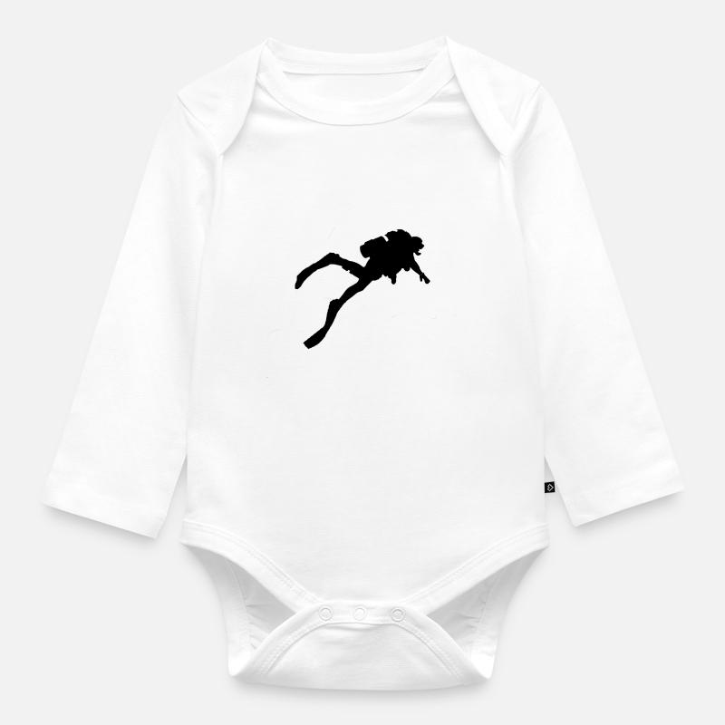 plongeur - Body Bébé bio manches longues - blanc