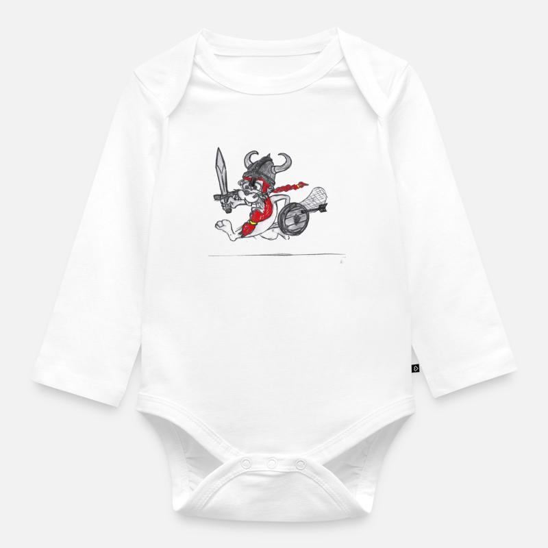 WikingerBiber #NorddeutscheKunst - Baby Bio-Langarm-Body - Weiß