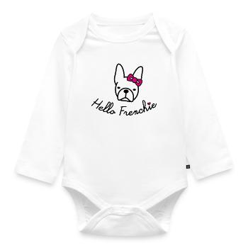 Cadeau French French Bulldog Frenchie - Body Bébé bio manches longues - blanc - Devant