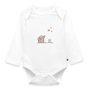 Baby Elefant - Baby Bio-Langarm-Body - Weiß - Vorne