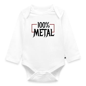 100 Heavy Metal - Body Bébé bio manches longues - blanc - Devant