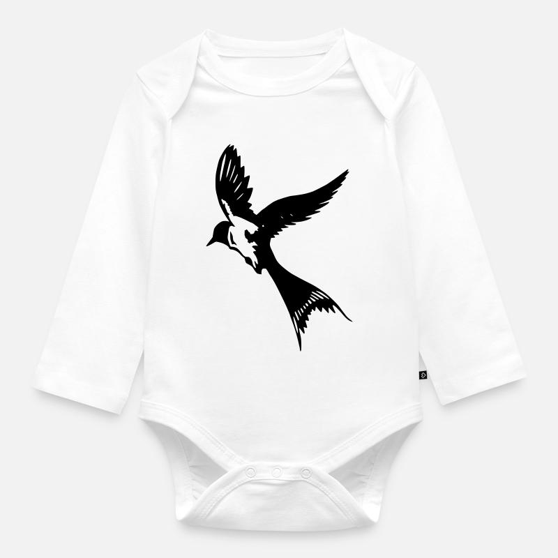 Hirondelle - Body Bébé bio manches longues - blanc