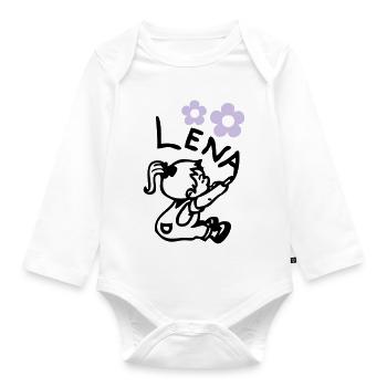 naam lena © - Organic Longsleeve Baby Bodysuit - white - Front