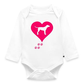 Labrador - Organic Longsleeve Baby Bodysuit - white - Front