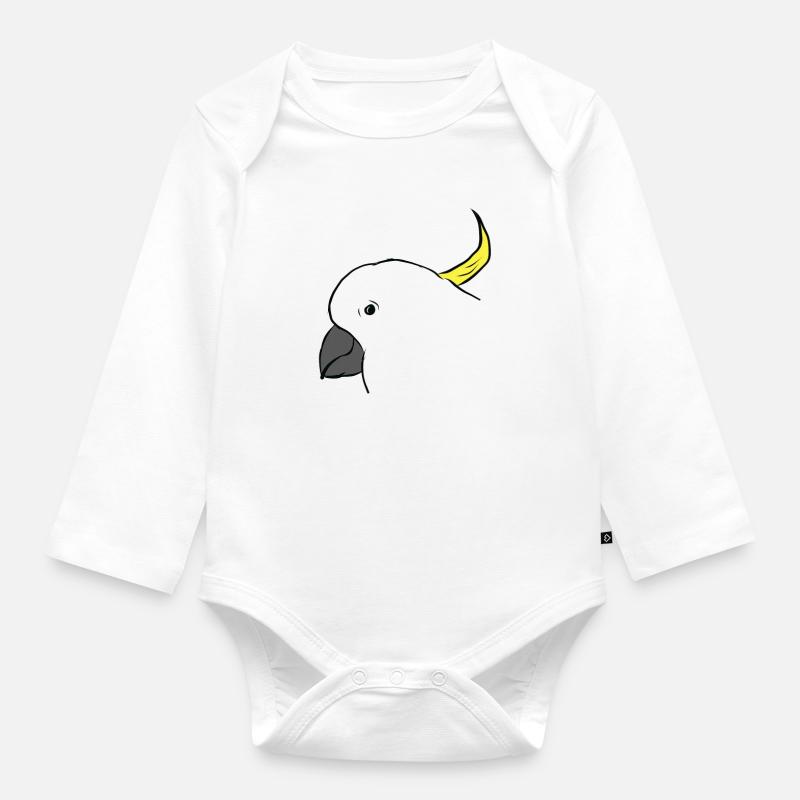 Cacatoès - perroquet - perroquet - Body Bébé bio manches longues - blanc
