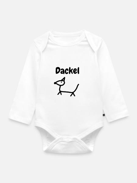 Dackel - Baby Bio-Langarm-Body - Weiß