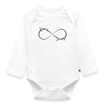 forever young - infinity sign - Organic Longsleeve Baby Bodysuit - white - Front