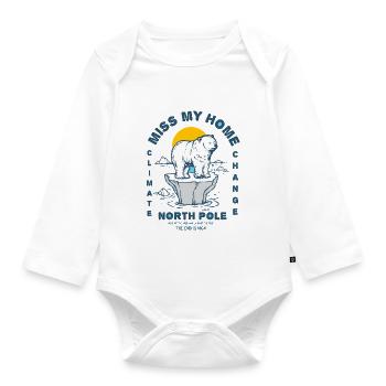 Eisbear Arktis Klimawandel Nordpol Eisschmelze - Baby Bio-Langarm-Body - Weiß - Vorne