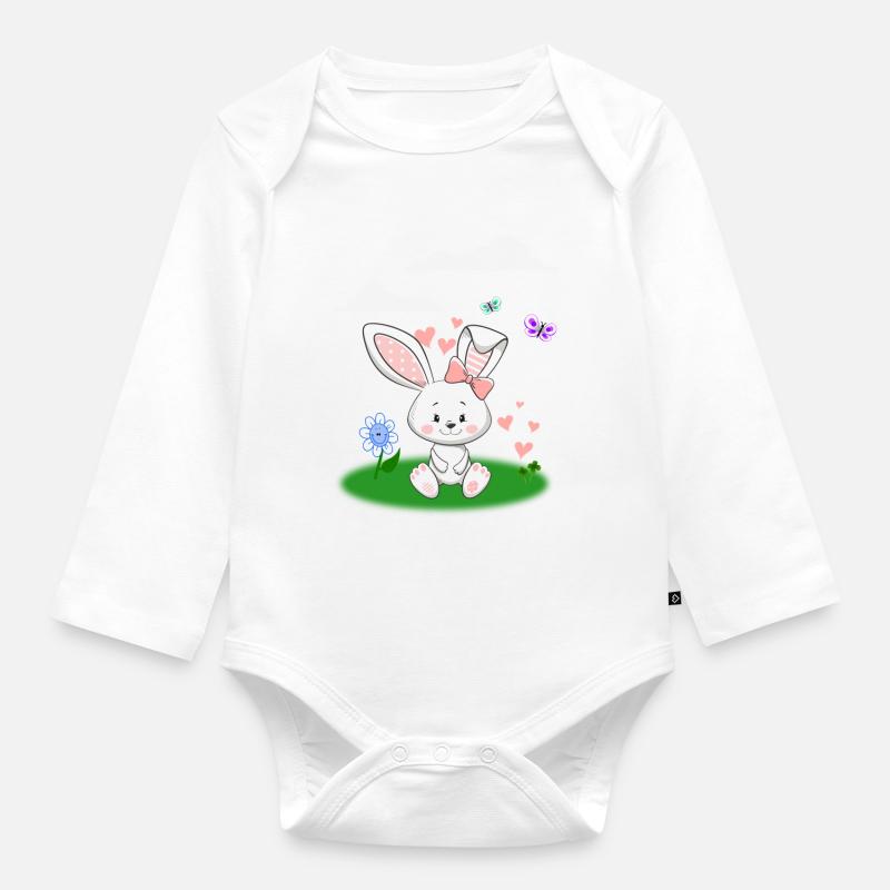 Lapin lapin Lapin - Body Bébé bio manches longues - blanc