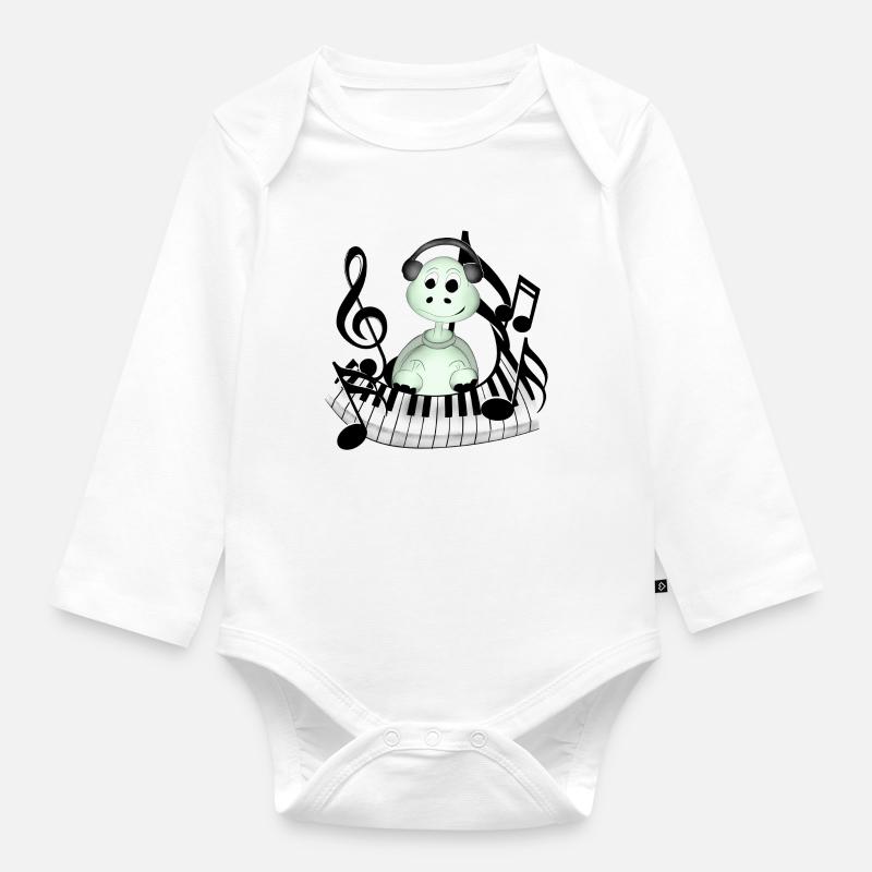 Tortue - Body Bébé bio manches longues - blanc
