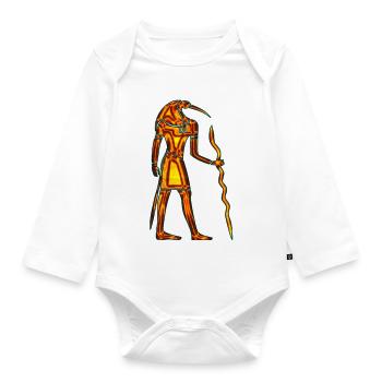 Egipt hieroglyphs - Organic Longsleeve Baby Bodysuit - white - Front
