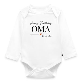 Joyeux anniversaire grand-mère / anniversaire de grand-mère - Body Bébé bio manches longues - blanc - Devant