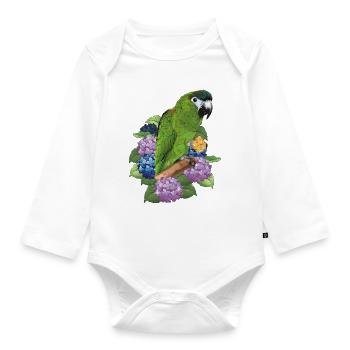 Noble ara - Baby Bio-Langarm-Body - Weiß - Vorne