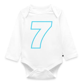7 nombre symbole - Body Bébé bio manches longues - blanc - Devant