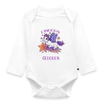 Das schönste Einhorn ist im Februar geboren - Baby Bio-Langarm-Body - Weiß - Vorne
