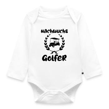 Nachwuchs Golfer Nachwuchsgolfer Golf Golferin - Baby Bio-Langarm-Body - Weiß - Vorne