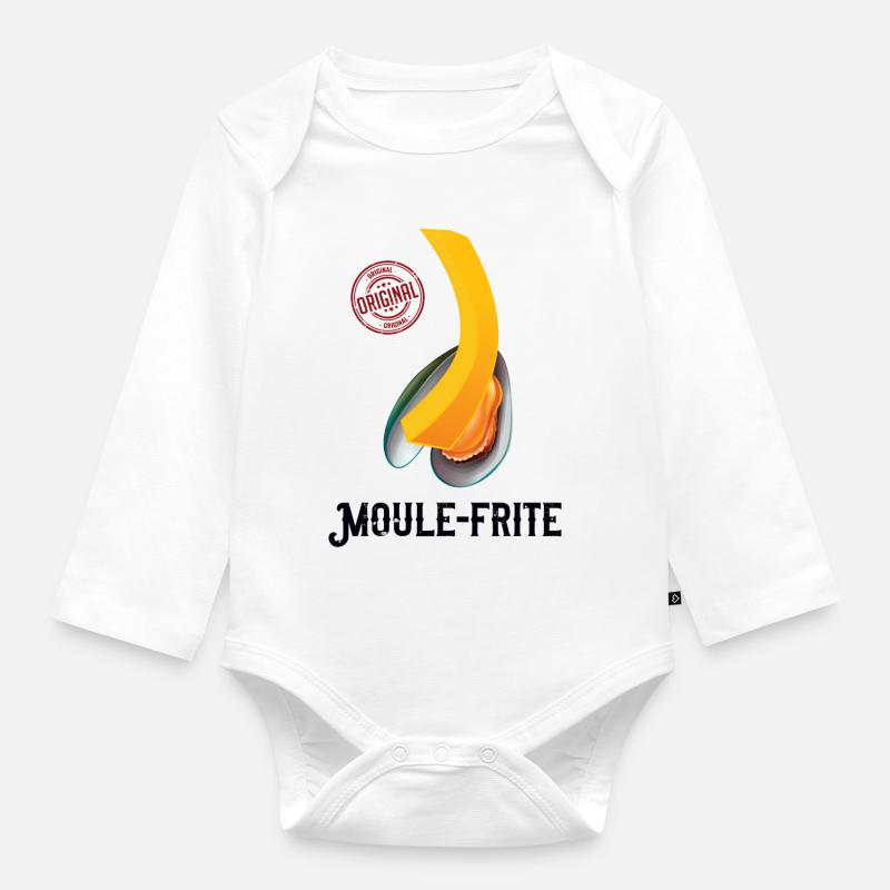 moulefrite - Body Bébé bio manches longues - blanc