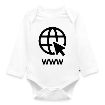 Internet - Baby Bio-Langarm-Body - Weiß - Vorne