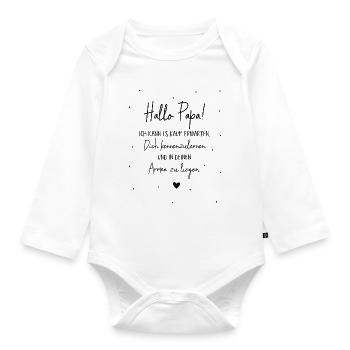 Hallo Papa - Baby Bio-Langarm-Body - Weiß - Vorne