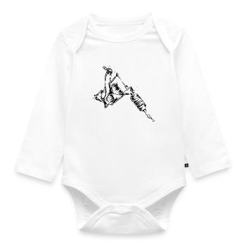 Macchina per tatuaggi - Body ecologico per neonato a manica lunga - bianco - Fronte