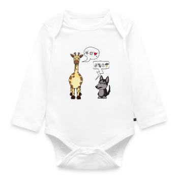 Gewaltfreie Kommunikation Giraffe und Wolf - Baby Bio-Langarm-Body - Weiß - Vorne