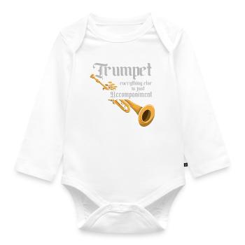 Funny Trumpet Musical Instrument Marching Band - Baby Bio-Langarm-Body - Weiß - Vorne