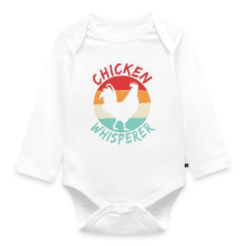 Hühnerflüsterer Chicken Whisperer - Organic Longsleeve Baby Bodysuit - white - Front