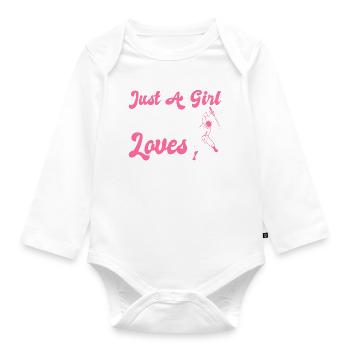 Just A Girl Who Loves Fencing Fencer - Baby Bio-Langarm-Body - Weiß - Vorne