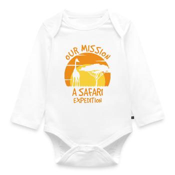 Notre mission Une expédition safari - Body Bébé bio manches longues - blanc - Devant