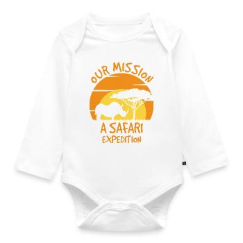 Notre mission Une expédition safari - Body Bébé bio manches longues - blanc - Devant