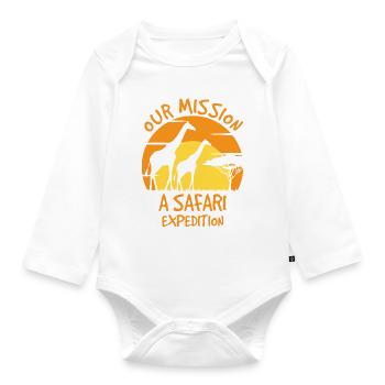 Notre mission Une expédition safari - Body Bébé bio manches longues - blanc - Devant