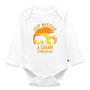 Notre mission Une expédition safari - Body Bébé bio manches longues - blanc - Devant