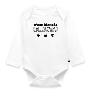 Soon halloween - Organic Longsleeve Baby Bodysuit - white - Front