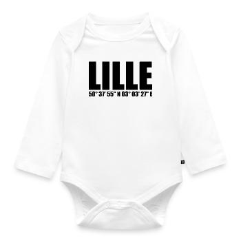 Lille Koordinaten - Baby Bio-Langarm-Body - Weiß - Vorne