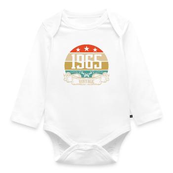 1965 Vintage Geburtstag Retro Classic - Baby Bio-Langarm-Body - Weiß - Vorne
